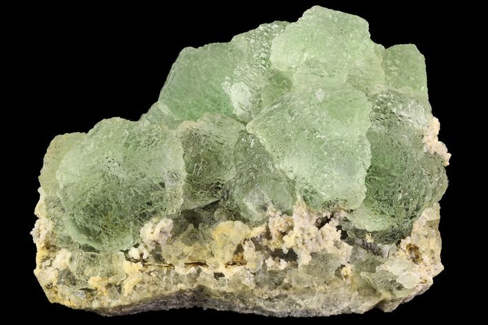 Pristine, Stepped Green Fluorite on Quartz - Fluorescent #94380